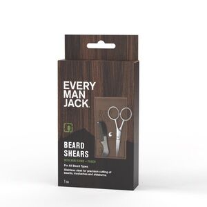 Every Man Jack Beard Shear Set w/MINI COMB + POUCH+TRIMMING SCISSORS New W/O Box